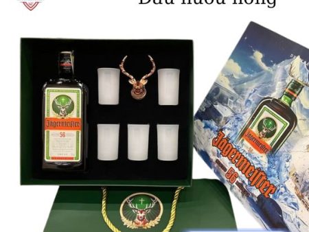 Rượu Jagermeistes hôp quà đầu hươu hồng