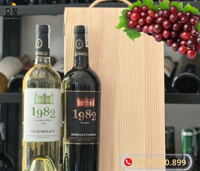 Sét 2 hộp vang Bordeaux 1982