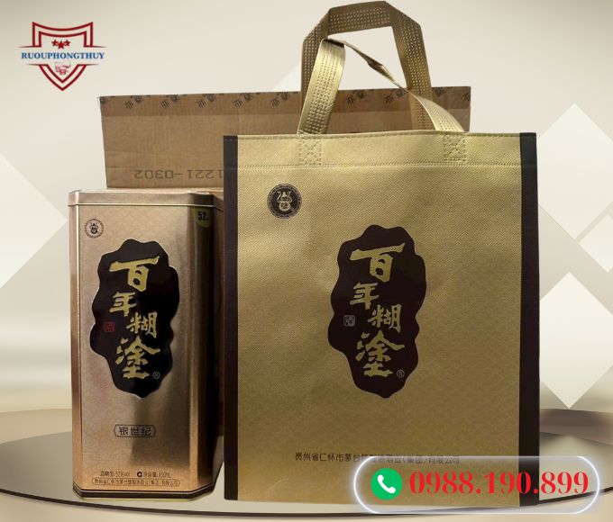 Rượu bách niên hồ đồ tửu hộp thiếc 450ml